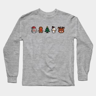 Christmas theme pixel Long Sleeve T-Shirt